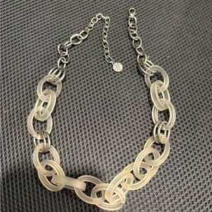 R.J. Graziano Silver and Cream Link Necklace